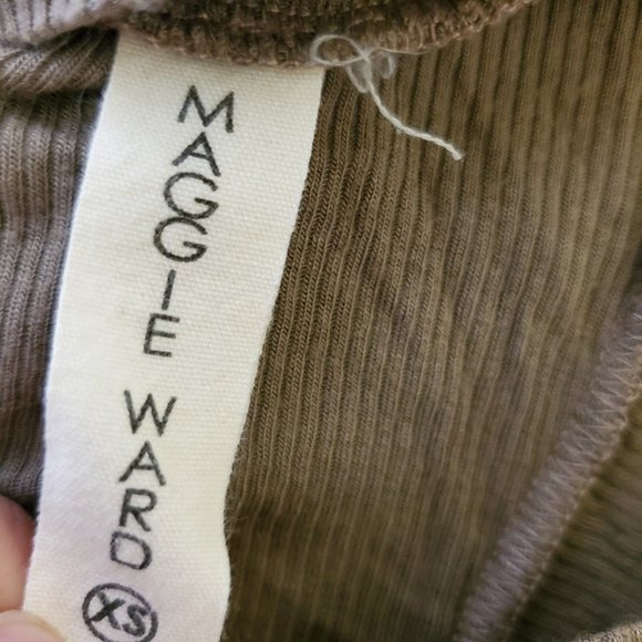 Maggie Ward Soft Ribbed Racerback Tank XS Khaki - Picture 4 of 7